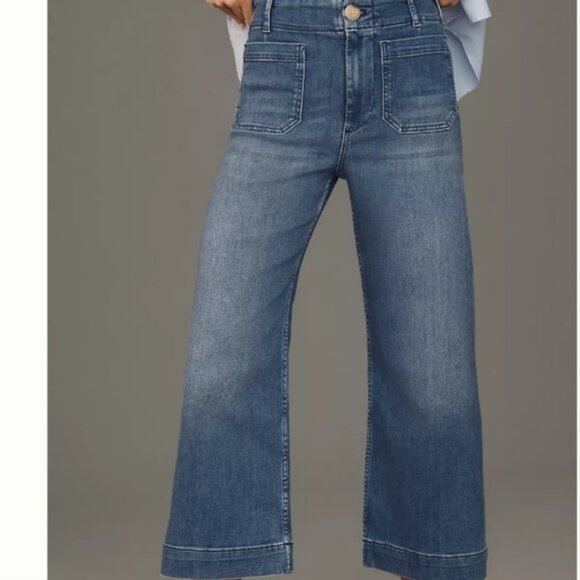 Maeve The Colette Crop High-Rise Wide-Leg Jeans by Maeve Size 27 - Picture 1 of 15